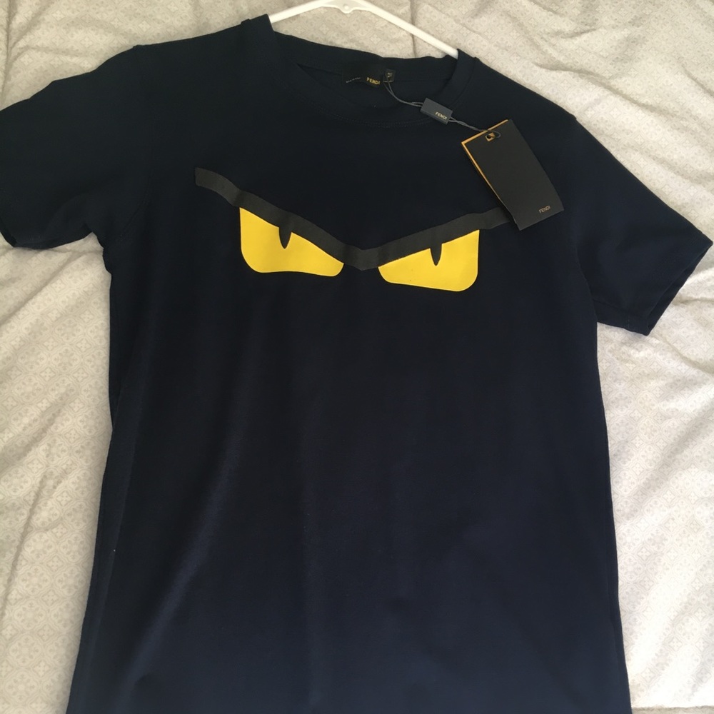 Navy fendi monster shirt